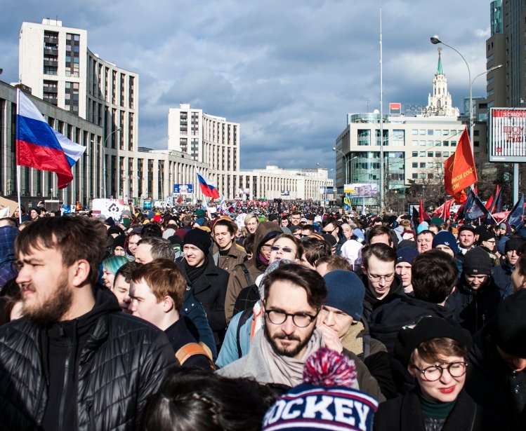 Moscow, Russia, - 10 March 2019. Rally demanding internet freedom in Russia.