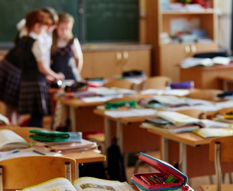 Students in a Russian classroom