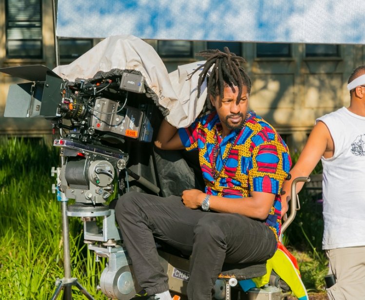 Filming on location at a University Campus