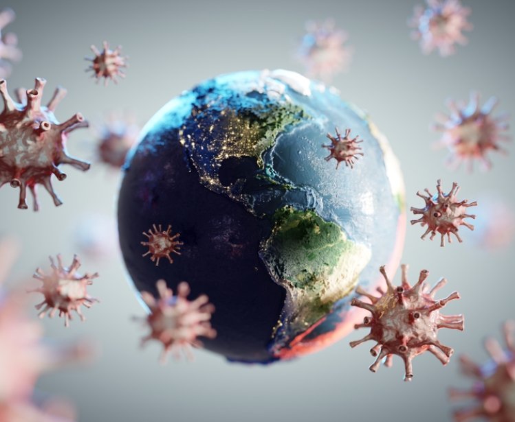 Coronavirus COVID-19 attacking world. News about corona virus concept. 3D render