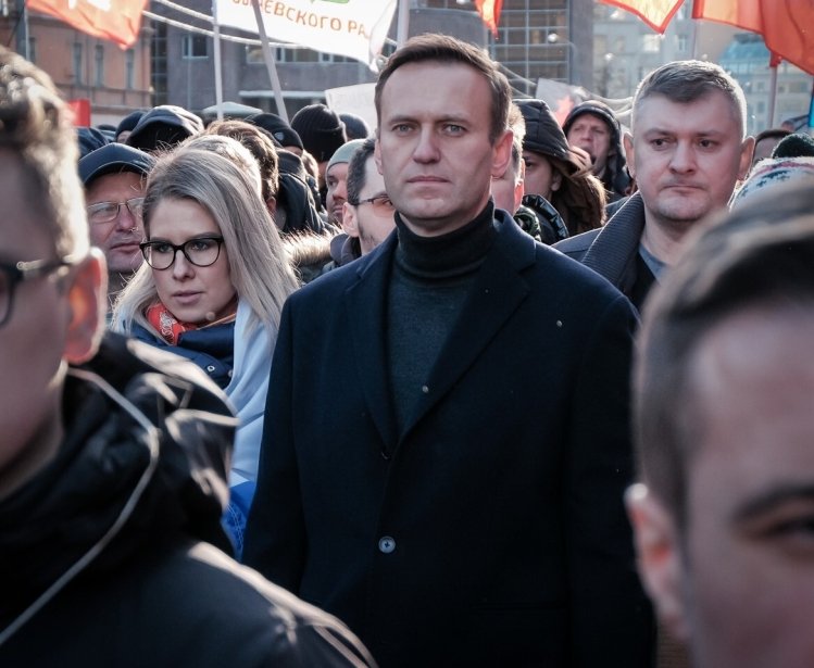 Alexey Navalny at a rally in memory of politician Boris Nemtsov on February 29, 2020