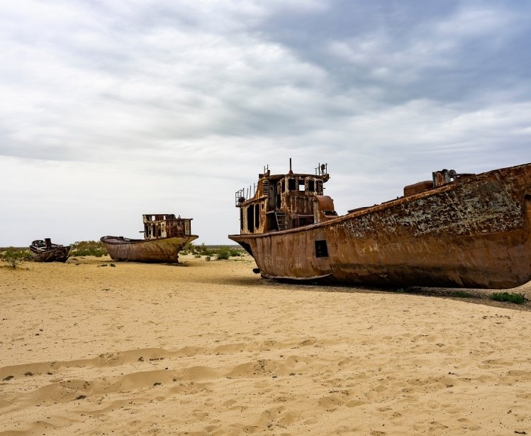Aral sea boat graveyard