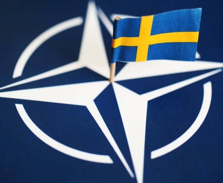 NATO and Sweden's flags