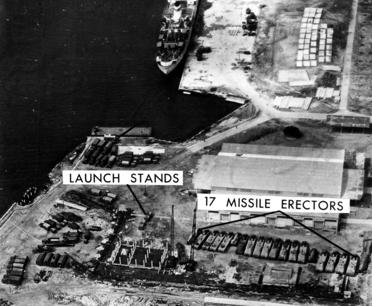US reconnaissance photo of Soviet missile site at Mariel Naval Port, Cuba, November 8, 1962