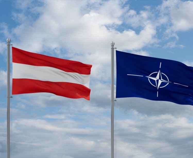 Austria and NATO flags