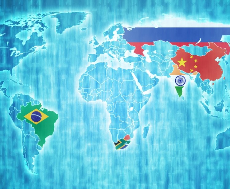 BRICS countries highlighted on map