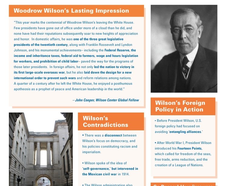 Wilson Memo: Woodrow Wilson 100 Years Later