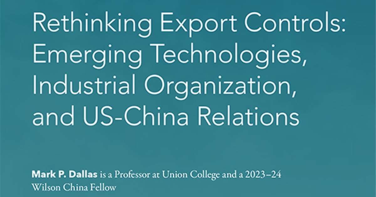 Rethinking Export Controls: Emerging Technologies, Industrial