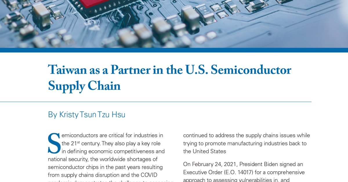 Taiwan’s Role in the US Semiconductor Supply Chain Network | Wilson Center