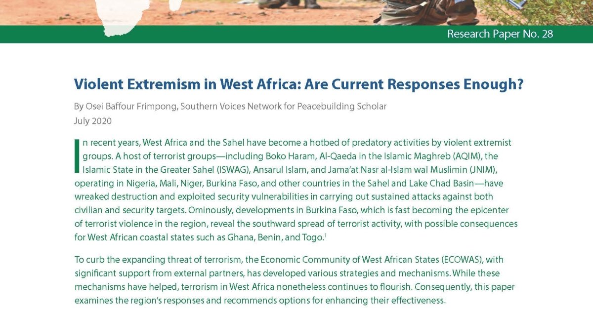 Violent Extremism in West Africa: Are Current Responses Enough ...