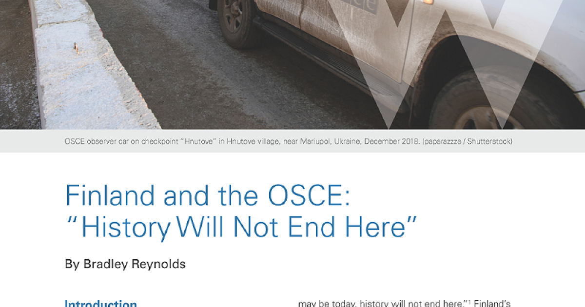 Kennan Cable No. 96: Finland and the OSCE: “History Will Not End Here”