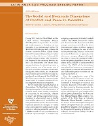 The Social and Economic Dimensions of Conflict and Peace in Colombia