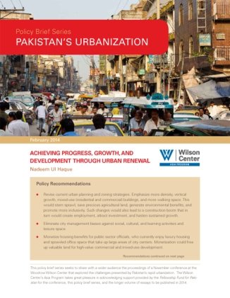 Pakistan's Urbanization: Achieving Progress, Growth, and Development Through Urban Renewal