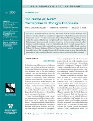 Old Game or New: Corruption in Today's Indonesia