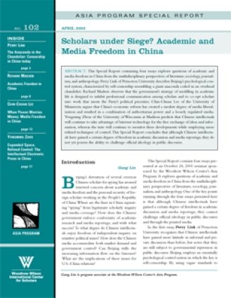 Scholars Under Siege? Academic and Media Freedom in China