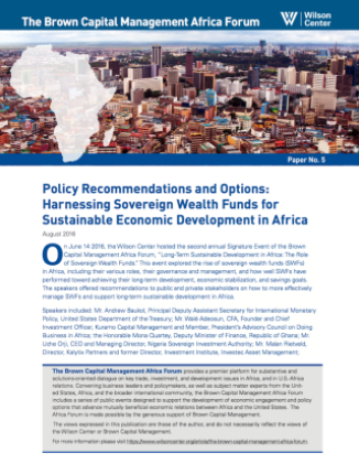 Policy Recommendations and Options: Harnessing Sovereign Wealth Funds for Sustainable Economic Development in Africa