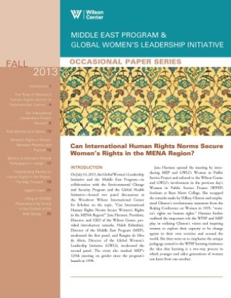 Can International Human Rights Norms Secure Women’s Rights in the MENA Region? (Fall 2013)