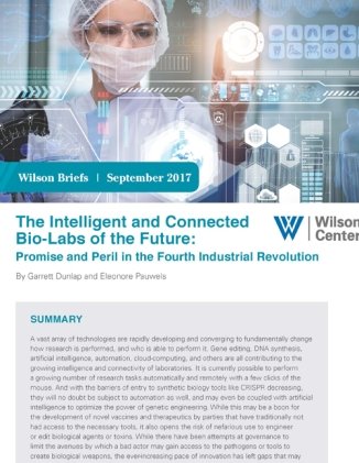 The Intelligent and Connected Bio-Labs of the Future: Promise and Peril in the Fourth Industrial Revolution