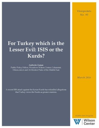 For Turkey which is the Lesser Evil: ISIS or the Kurds?
