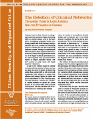 The Rebellion of Criminal Networks: Organized Crime in Latin America and the Dynamics of Change