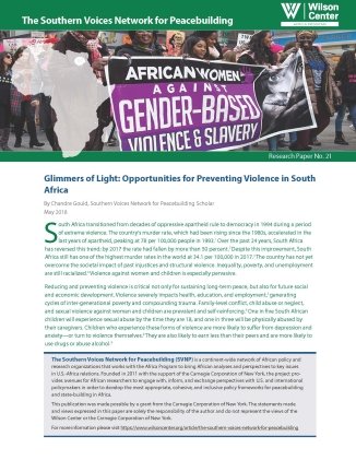 Glimmers of Light: Opportunities for Preventing Violence in South Africa