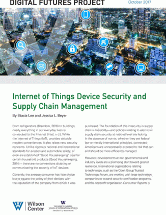 Internet of Things Device Security and Supply Chain Management