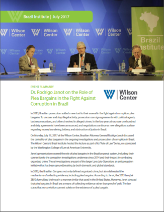 Event Summary: Dr. Rodrigo Janot on the Role of Plea Bargains in the Fight Against Corruption in Brazil