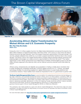 Cover for the Accelerating Africa’s Digital Transformation for Mutual African and U.S. Economic Prosperity publication
