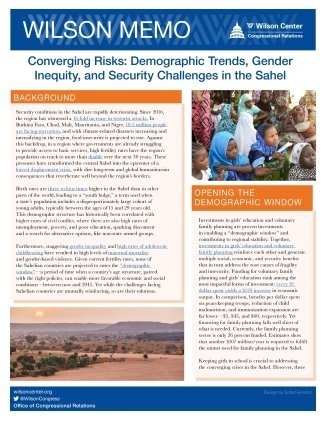 Image - Wilson Memo: Converging Risks: Demographic Trends, Gender Inequity, and Security Challenges in the Sahel