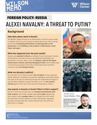 Wilson Memo: "Alexei Navalny: A Threat to Putin?"