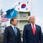 President Moon Jae-In stands with President Donald Trump at the Demilitarized Zone.