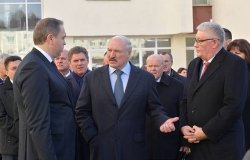 Belorussian President Alexander Lukashenko at a visit to the N.N. Alexandrov National Cancer Center in October 2019.