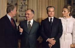 Jimmy Carter, King Hussen of Jordan, Shah Reza Pahlavi of Iran and Shahbanou Farah