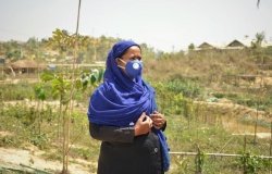 Mobina Khatun (45-year-old) is one of the 40 Rohingya Women Volunteers working with UN Women to mobilize their communities on crucial issues within different camps in Ukhiya.