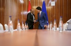 Justin Trudeau and Ariel Henry at CARICOM 2023