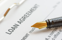 Business loan agreement or legal document concept