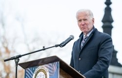 Joseph Biden speaking at a podium