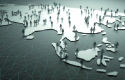 A map of Asia with figures of people spread throughout the countries