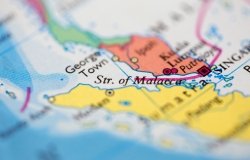 A map showing the Straits of Malacca.