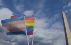 Pride Flags by the Washington Monument 