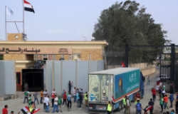 Humanitarian Truck Crossing the Rafah Border