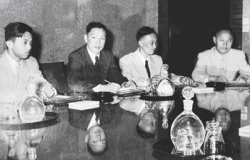 Chinese negotiators at the Sino-American Ambassadorial talks in Geneva in 1955.