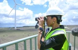 USTDA Director Enoh T. Ebong touring a wind farm in Kenya