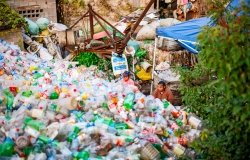 Shaoxing China trash mountain 