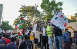 Prostesters in Pakistan Gather in Support of Palestine, 2021