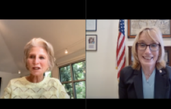 Hon Jane Harman and Senator Maggie Hassan on Zoom from the event