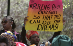  Protest at Union Square in New York City calling for the release of more than 200 Nigerian schoolgirls who were kidnapped by Boko Haram insurgents in 2014