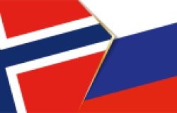Vector image of Norwegian and Russian flags
