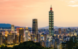 Skyline of Taipei during sunset