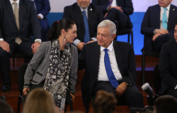 Mexico City, Mexico September 4th 2019. Andrés Manuel López Obrador, mexican president and Claudia Sheinbaum, Mexico City governor